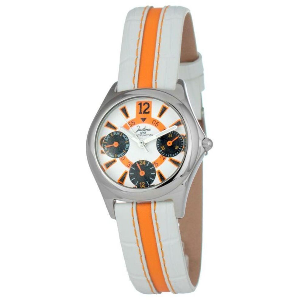 JUSTINA Leather Dress Watch Women Bicolor Watches